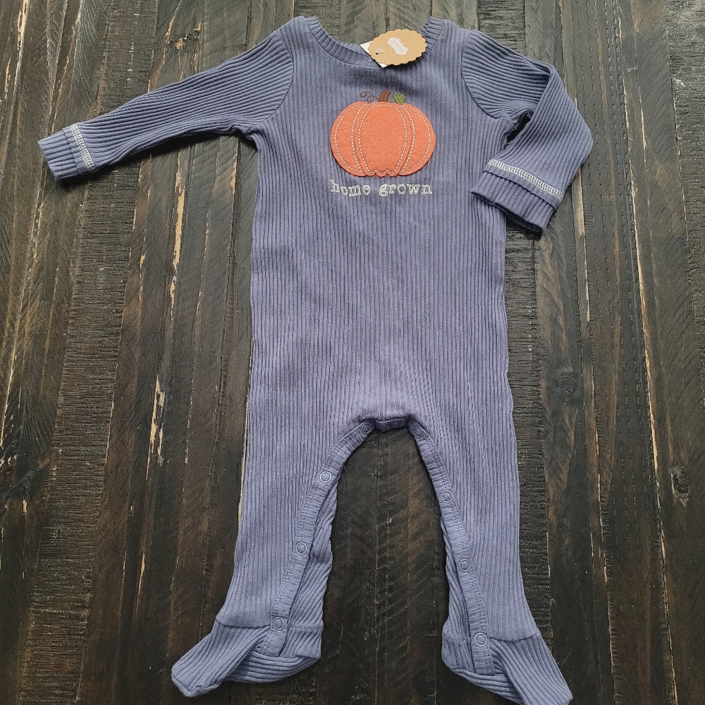 NEW MUD PIE Pumpkin Romper Baby Size 3-6 Months